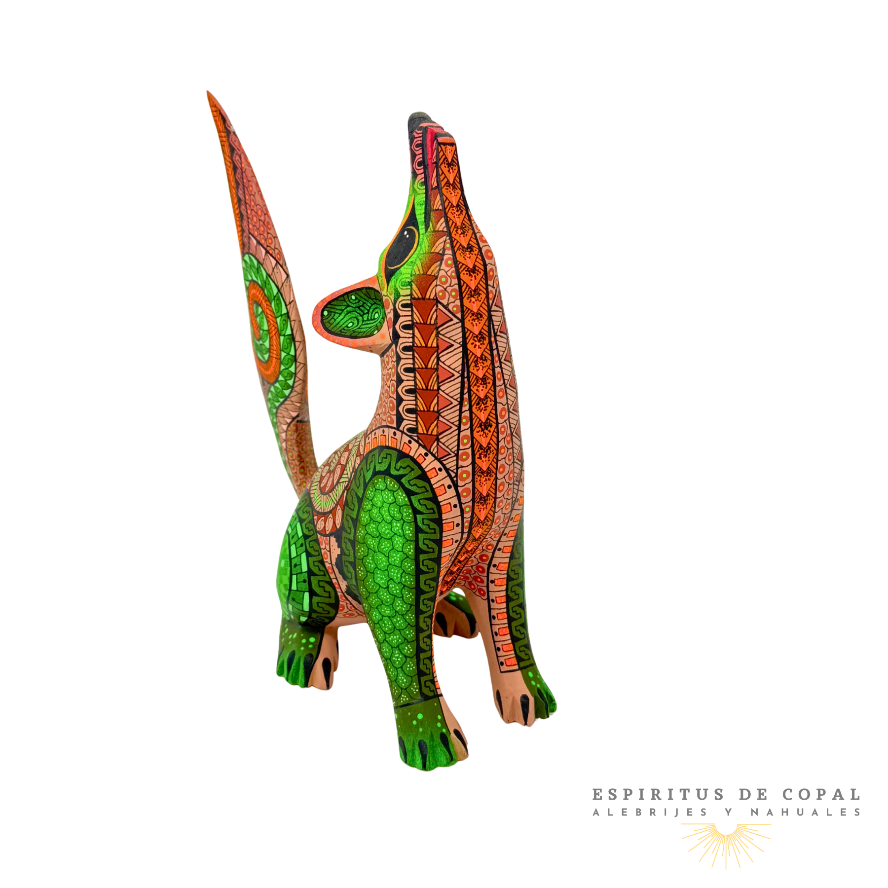 Alebrije Coyote Zapoteca Tallado en Madera de Copal | Espíritus de Copal Oaxaca - Image 3