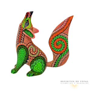 Alebrije Coyote Zapoteca Tallado en Madera de Copal | Espíritus de Copal Oaxaca