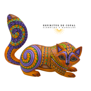 Alebrije Mapache Zapoteca Tallado en Madera de Copal | Espíritus de Copal Oaxaca