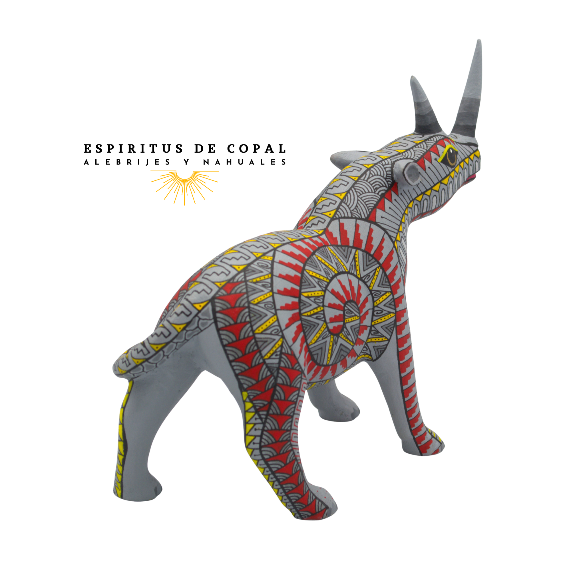 Alebrije Rinoceronte Tallado en Madera de Copal | Espíritus de Copal Oaxaca - Image 2