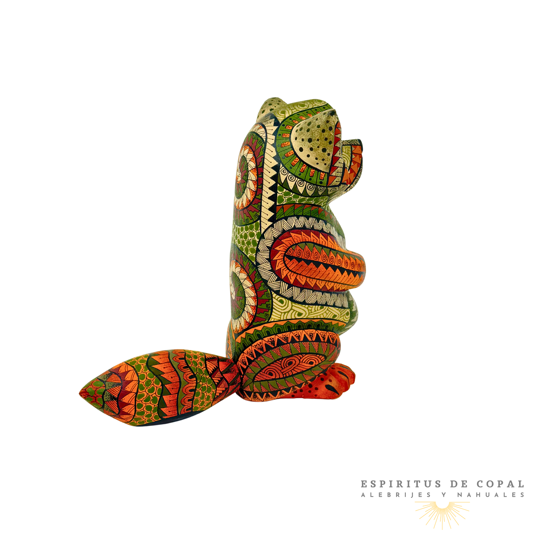 Alebrije Mapache Zapoteca Tallado en Madera de Copal | Espíritus de Copal Oaxaca - Image 3