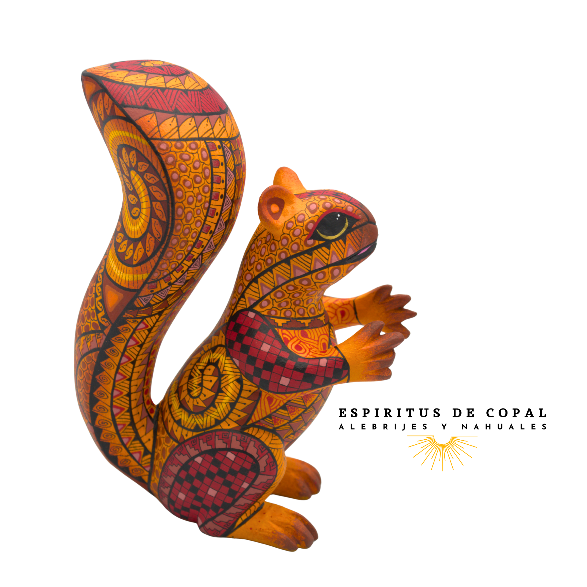 Alebrije Ardilla Zapoteca Tallado en Madera de Copal | Espíritus de Copal Oaxaca