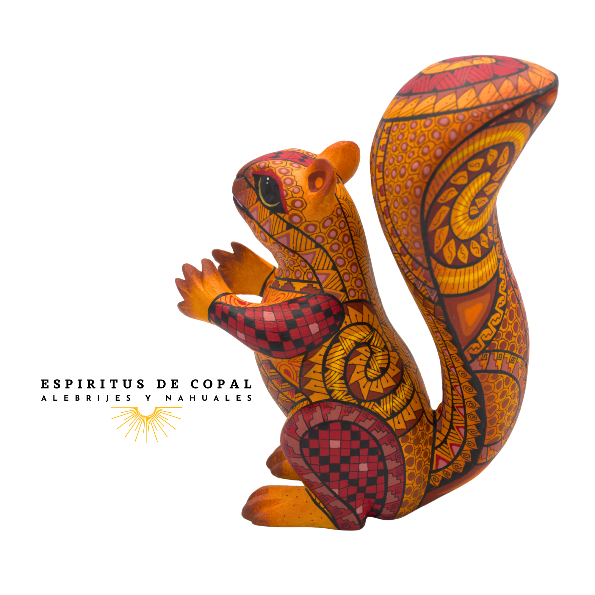 Alebrije Ardilla Zapoteca Tallado en Madera de Copal | Espíritus de Copal Oaxaca - Image 3