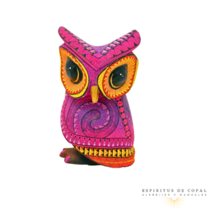 Alebrije Búho Zapoteca Tallado en Madera de Copal | Espíritus de Copal Oaxaca