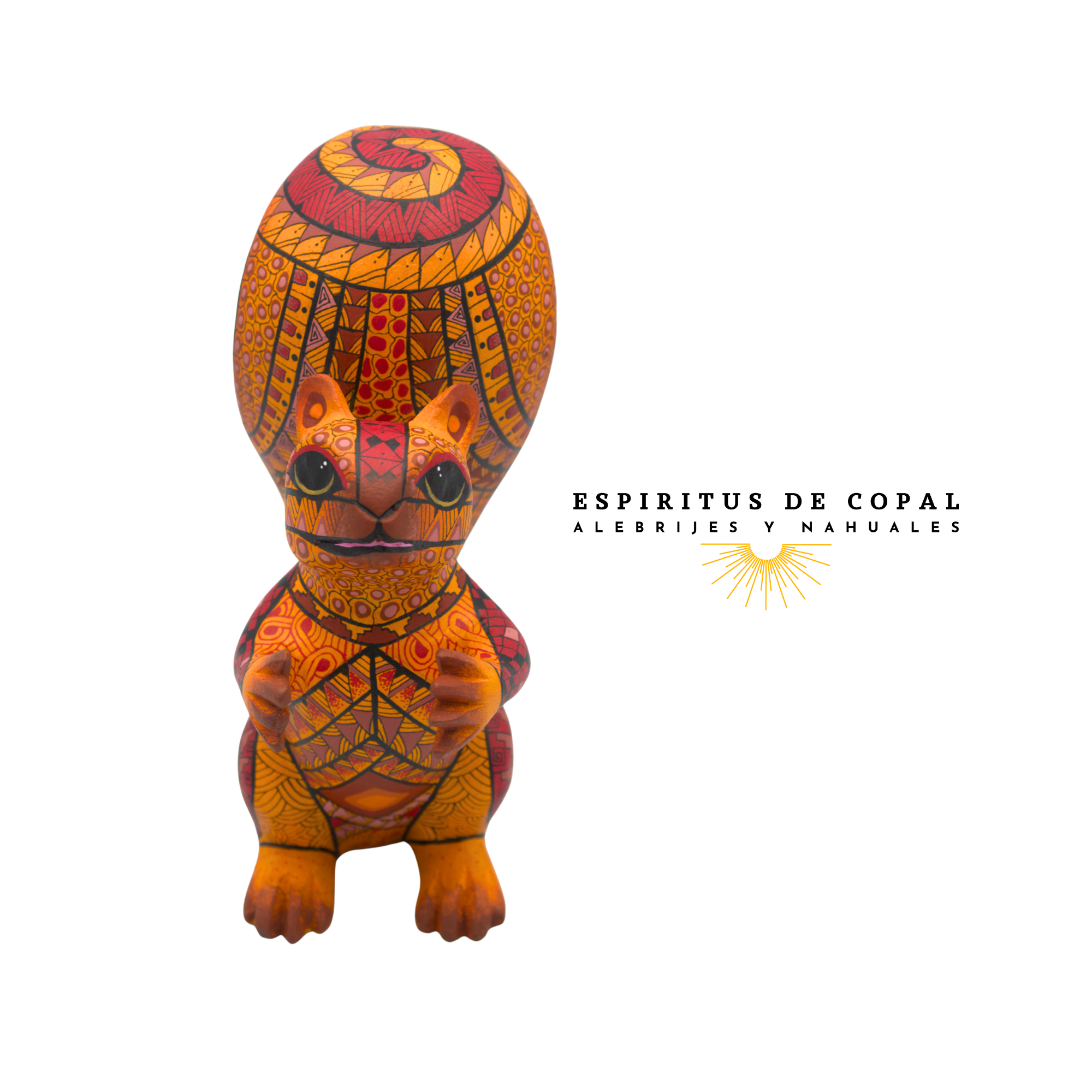 Alebrije Ardilla Zapoteca Tallado en Madera de Copal | Espíritus de Copal Oaxaca - Image 5