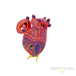Alebrije Corazón Zapoteca Tallado en Madera de Copal | Espíritus de Copal Oaxaca