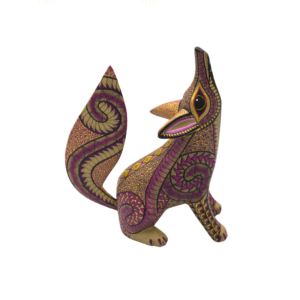Alebrije Coyote Zapoteca Tallado en Madera de Copal | Espíritus de Copal Oaxaca