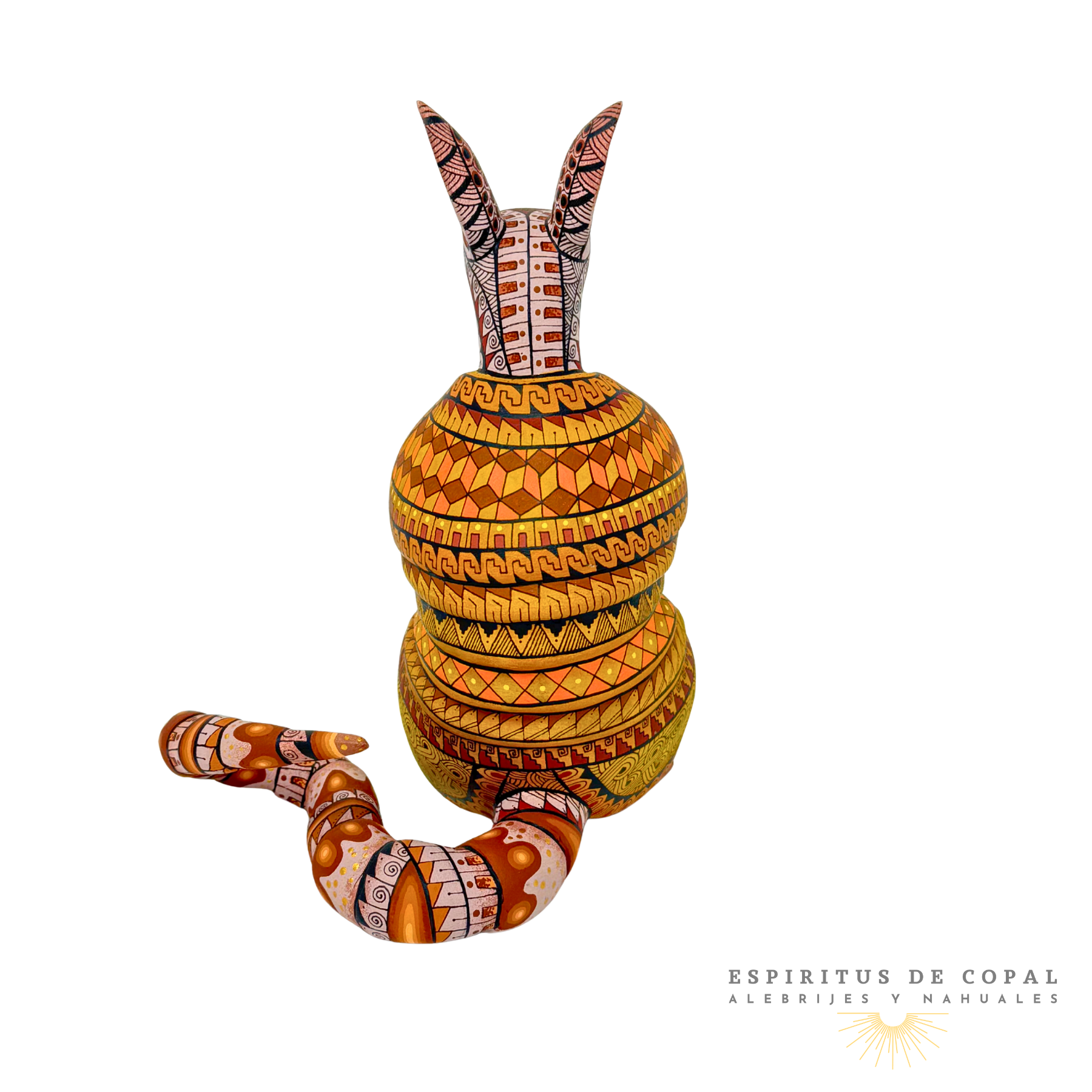 Alebrije Armadillo Zapoteca Tallado en Madera de Copal | Espíritus de Copal Oaxaca - Image 5