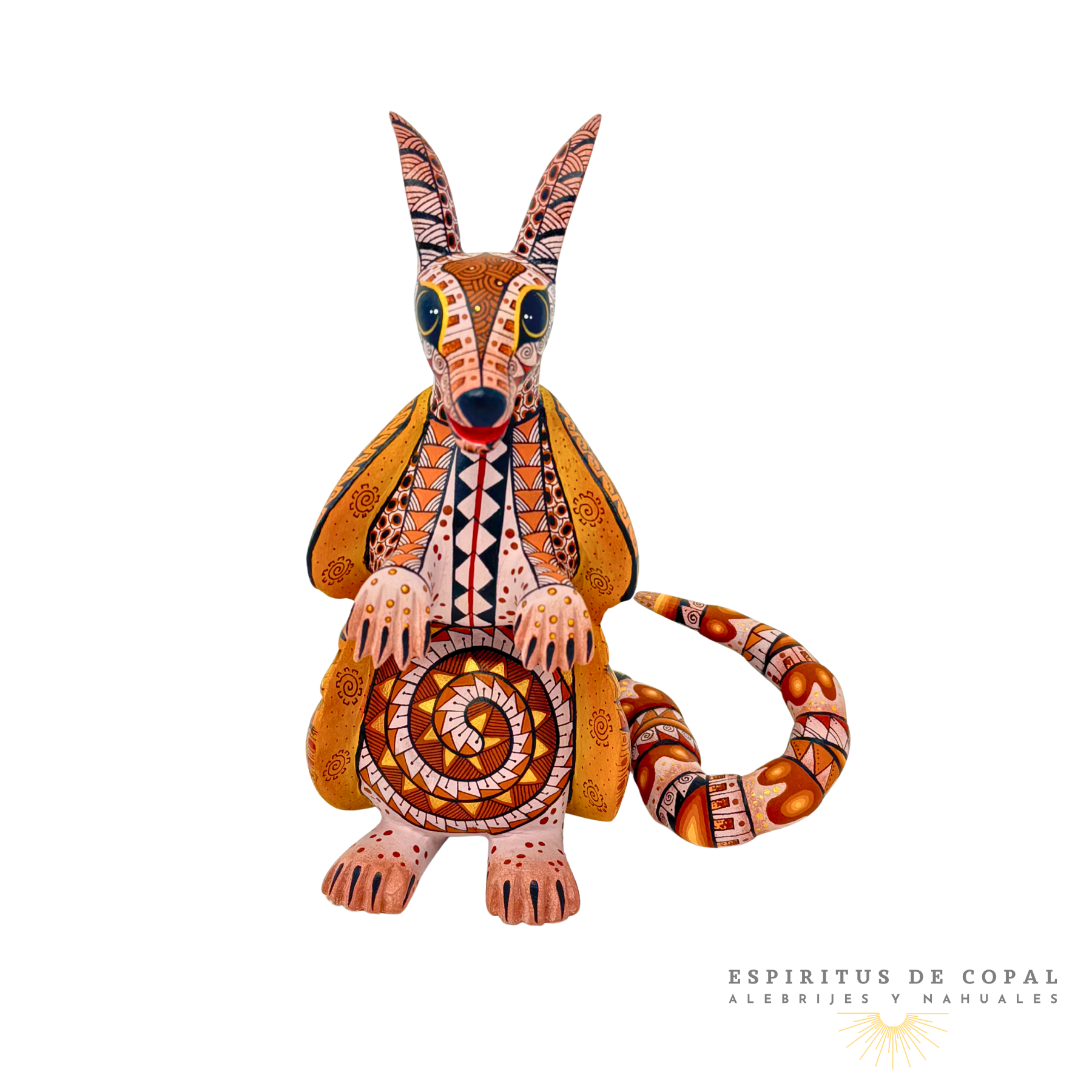 Alebrije Armadillo Zapoteca Tallado en Madera de Copal | Espíritus de Copal Oaxaca - Image 2