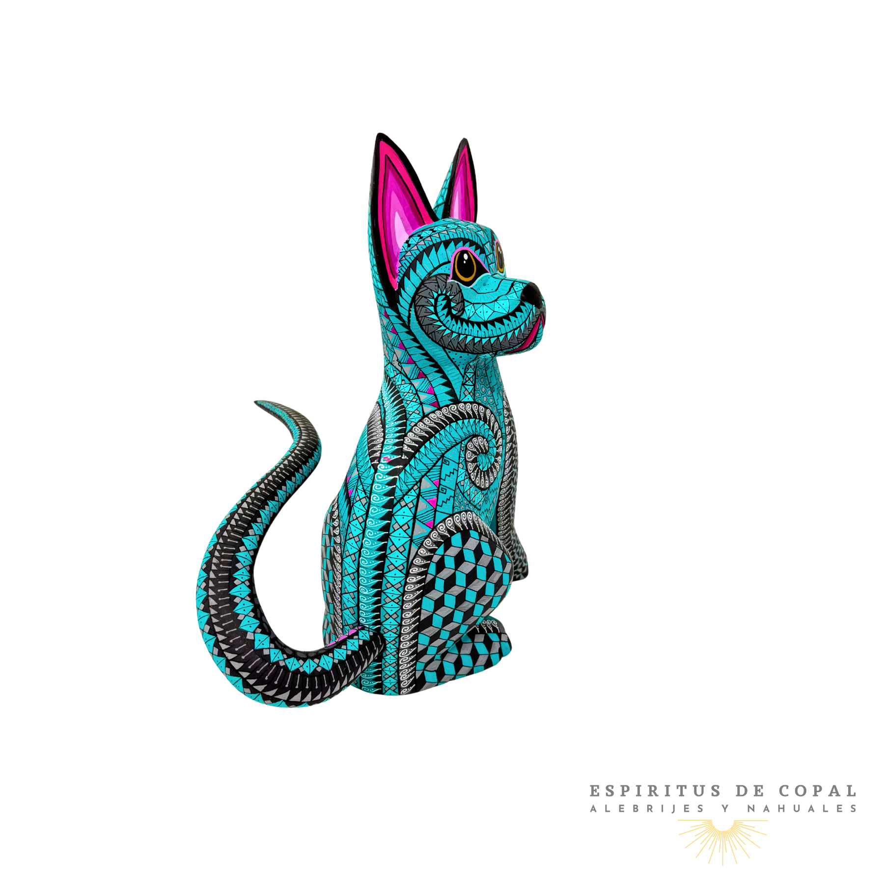 Alebrije Gato Zapoteca Tallado en Madera de Copal | Espíritus de Copal Oaxaca - Image 4