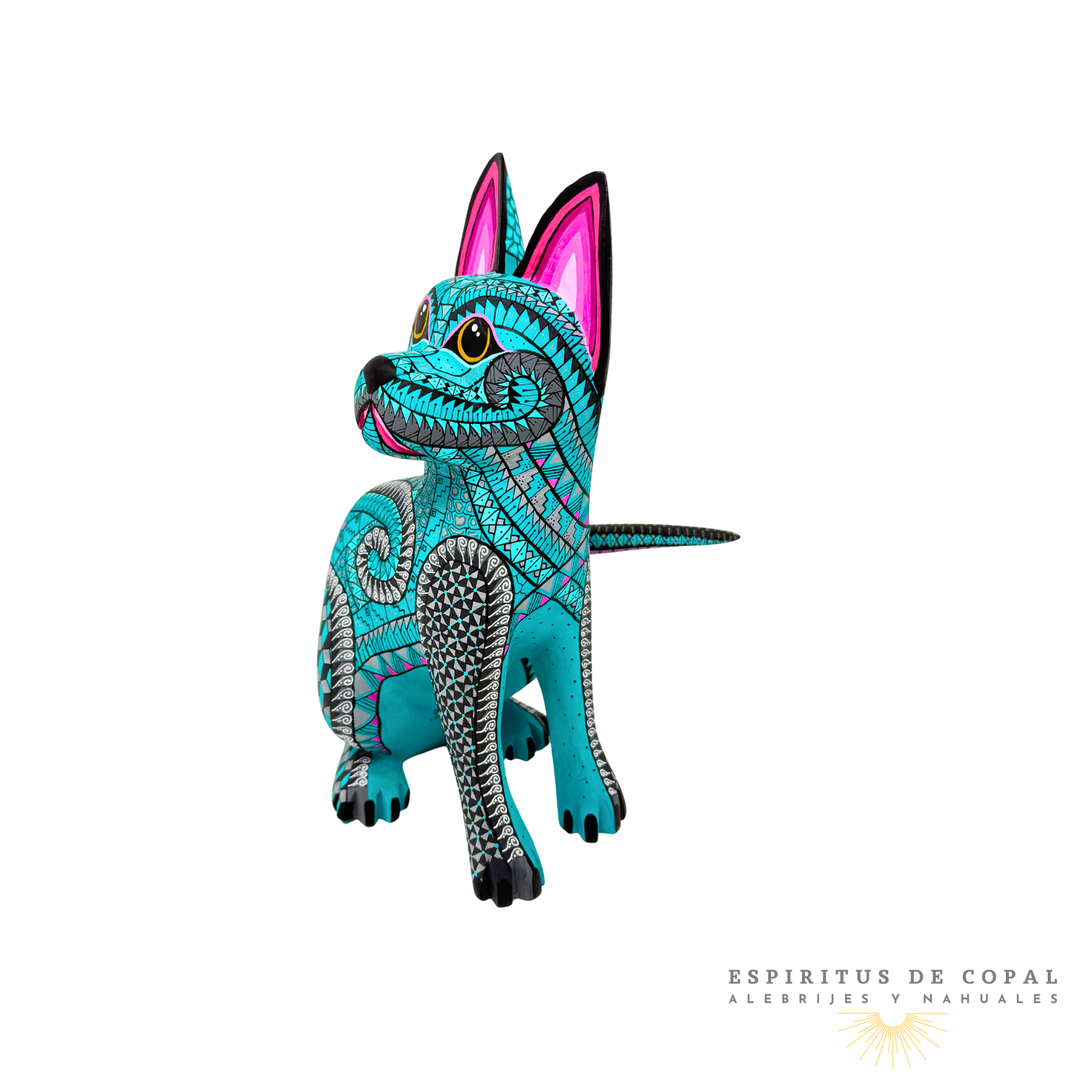 Alebrije Gato Zapoteca Tallado en Madera de Copal | Espíritus de Copal Oaxaca - Image 3