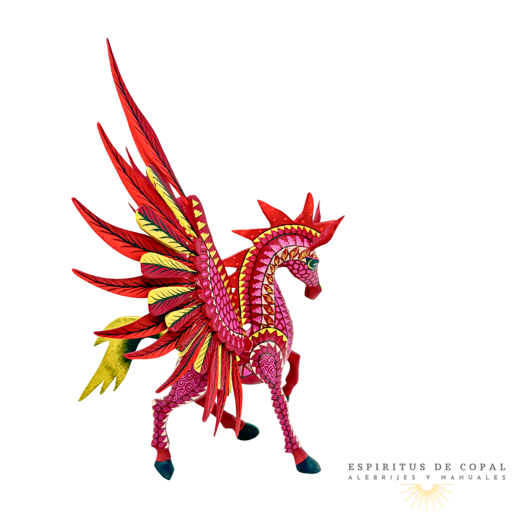 Alebrije Pegaso Tallado en Madera de Copal | Espíritus de Copal Oaxaca - Image 4