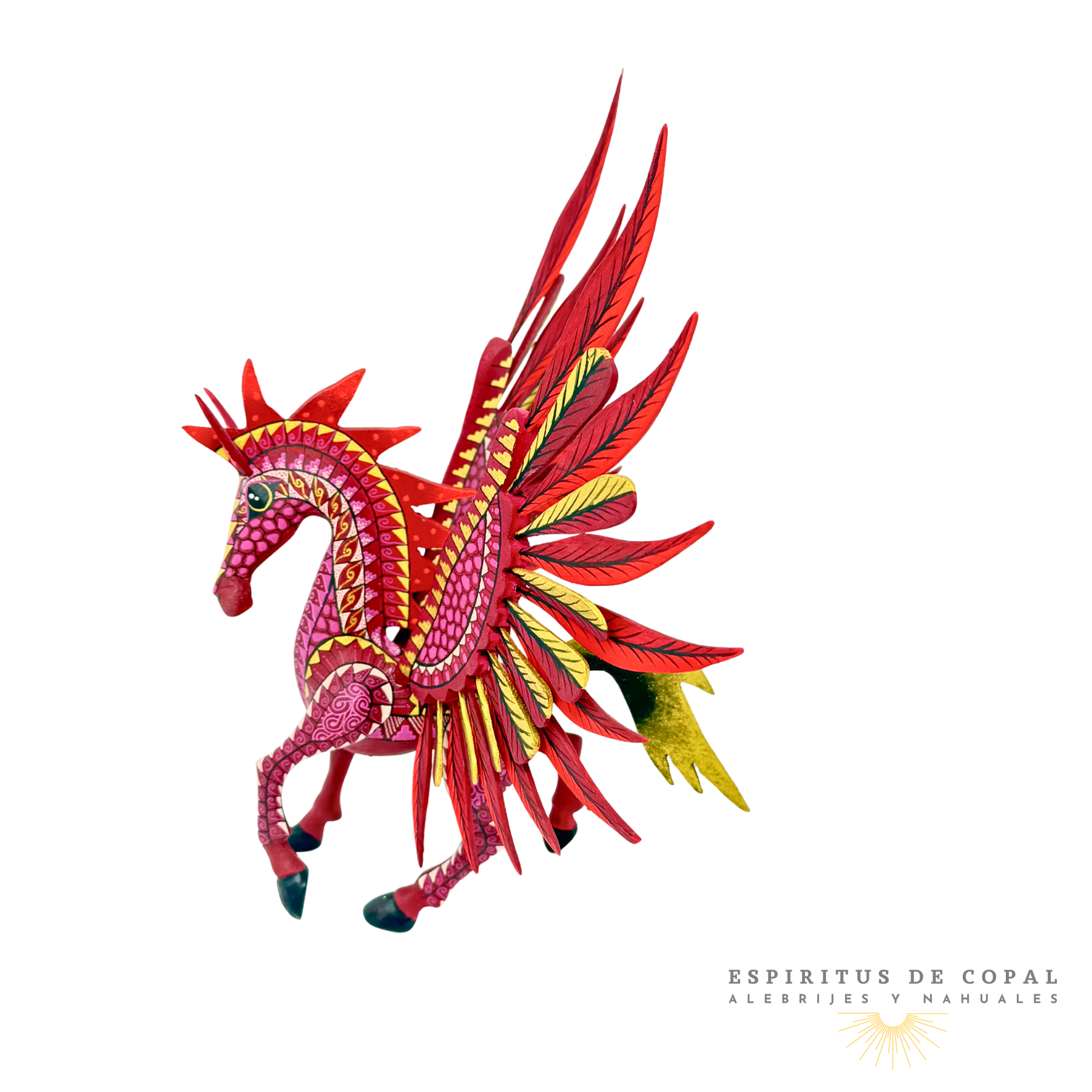 Alebrije Pegaso Tallado en Madera de Copal | Espíritus de Copal Oaxaca - Image 3