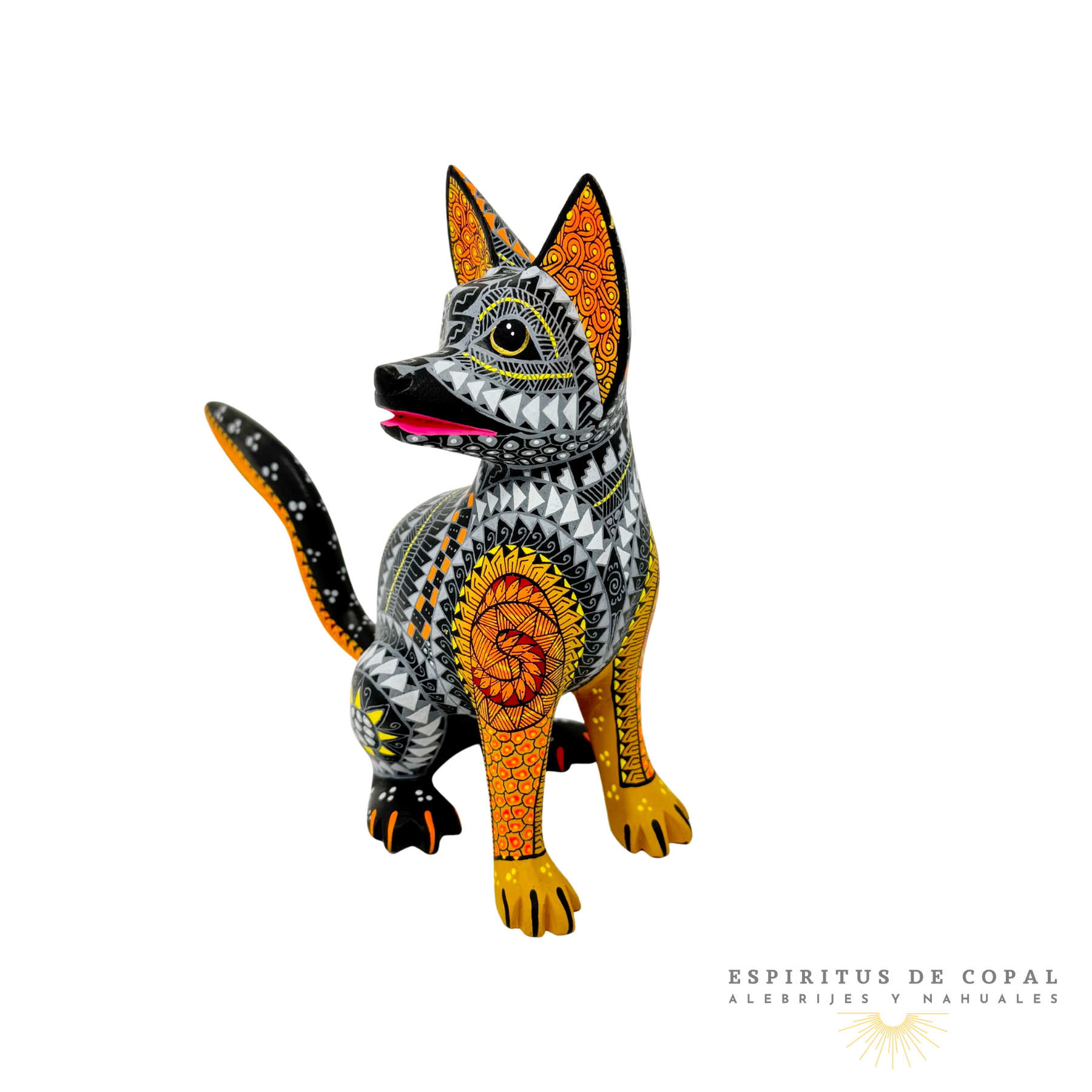 Alebrije Gato Zapoteca Tallado en Madera de Copal | Espíritus de Copal Oaxaca - Image 5