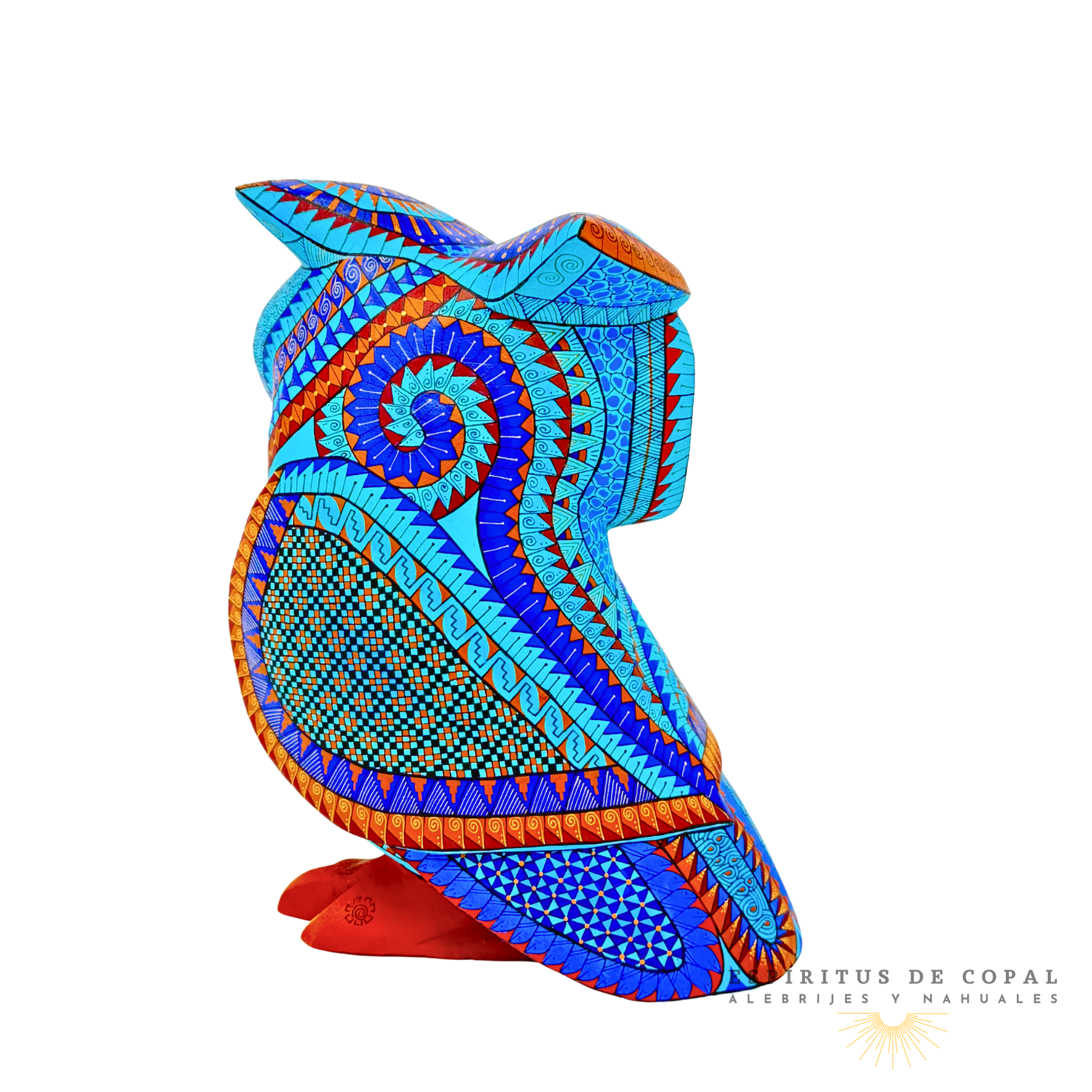 Alebrije Búho Zapoteca Tallado en Madera de Copal | Espíritus de Copal Oaxaca - Image 4