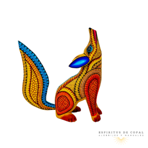 Alebrije Coyote Zapoteca Tallado en Madera de Copal | Espíritus de Copal Oaxaca
