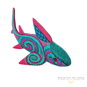 Alebrije Tiburón Zapoteca Tallado en Madera de Copal | Espíritus de Copal Oaxaca