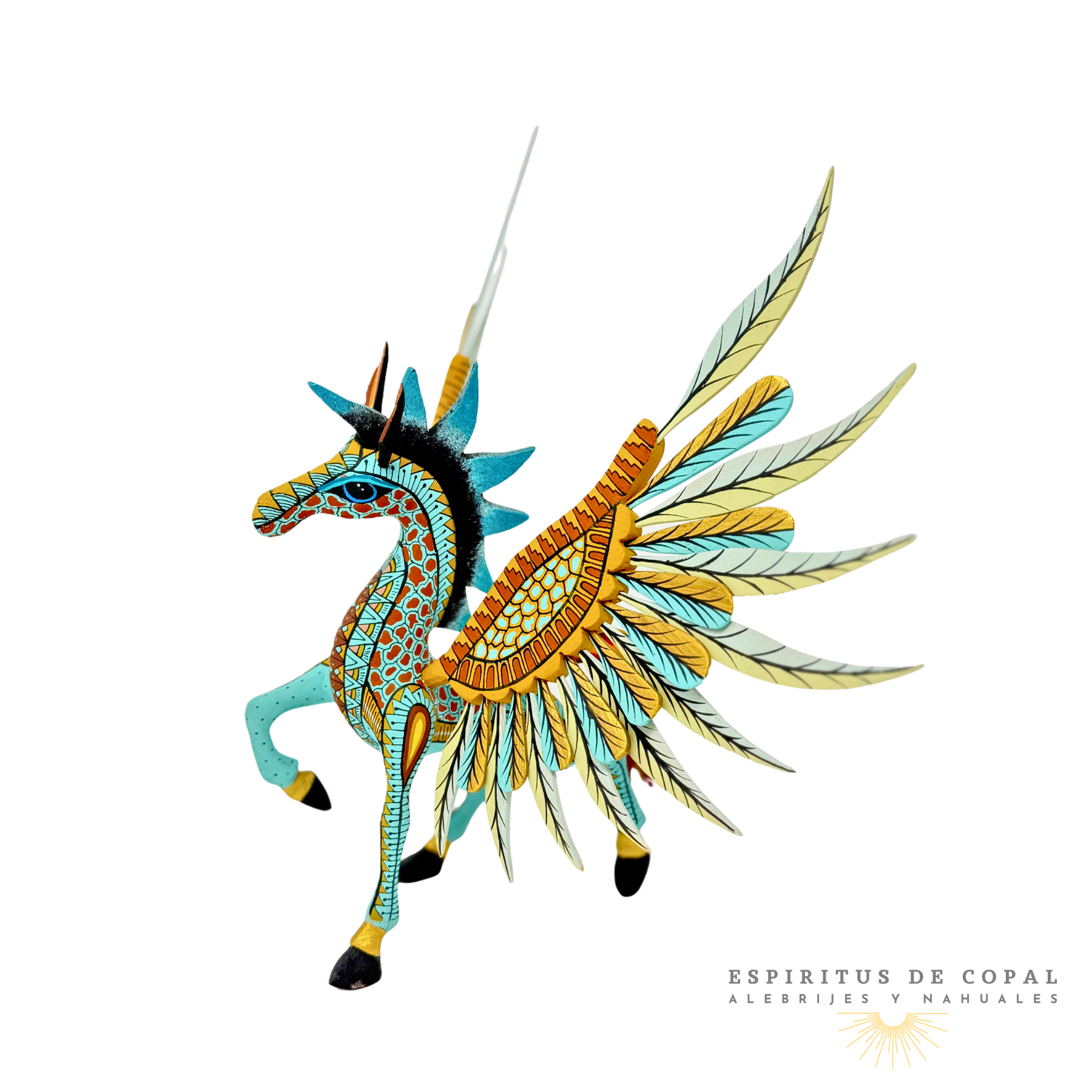 Alebrije Pegaso Tallado en Madera de Copal | Espíritus de Copal Oaxaca - Image 3