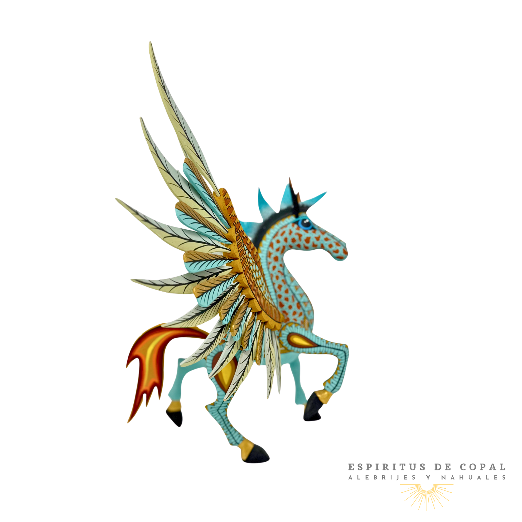 Alebrije Pegaso Tallado en Madera de Copal | Espíritus de Copal Oaxaca - Image 4