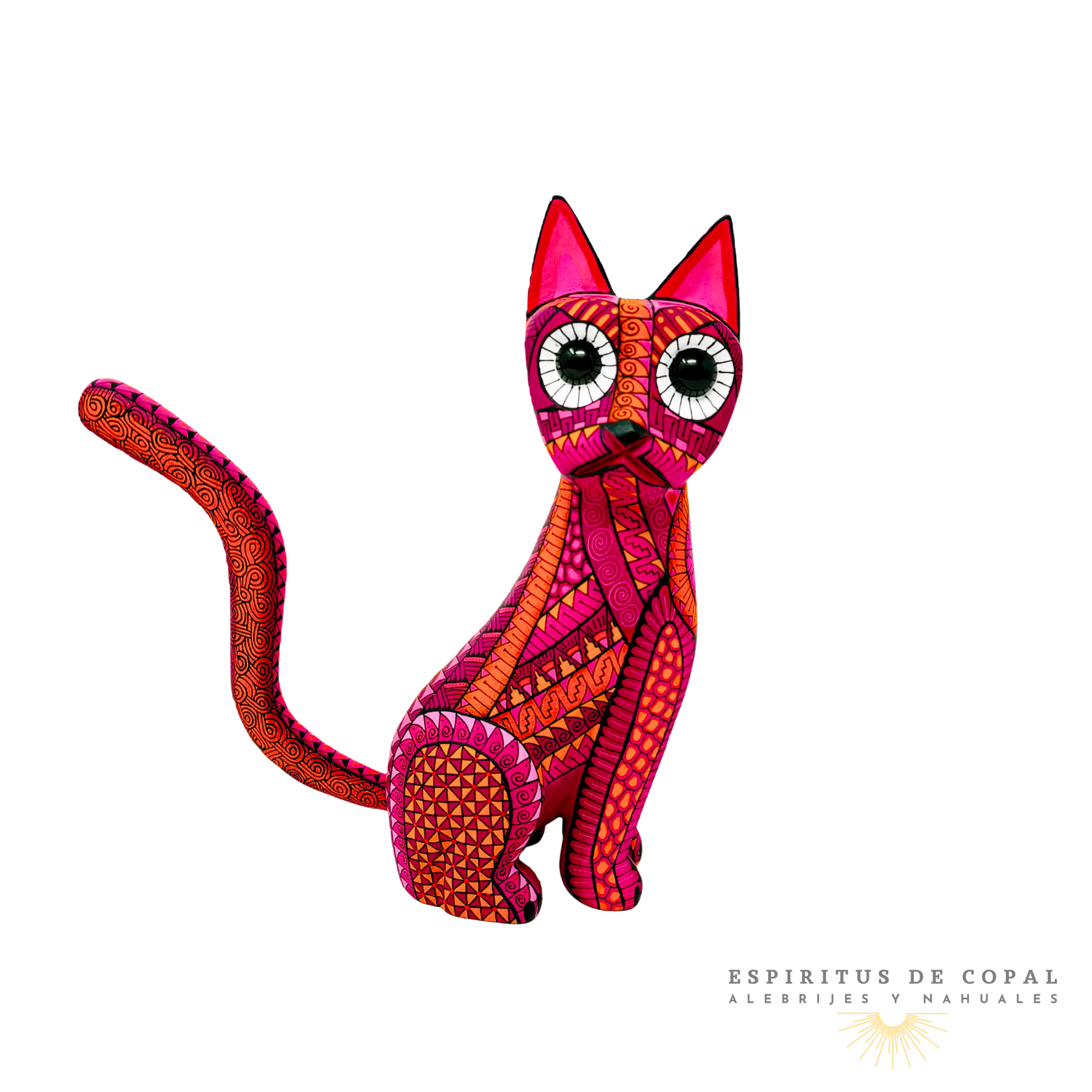 Gato Elegante Zapoteca Tallado en Madera de Copal | Espíritus de Copal Oaxaca