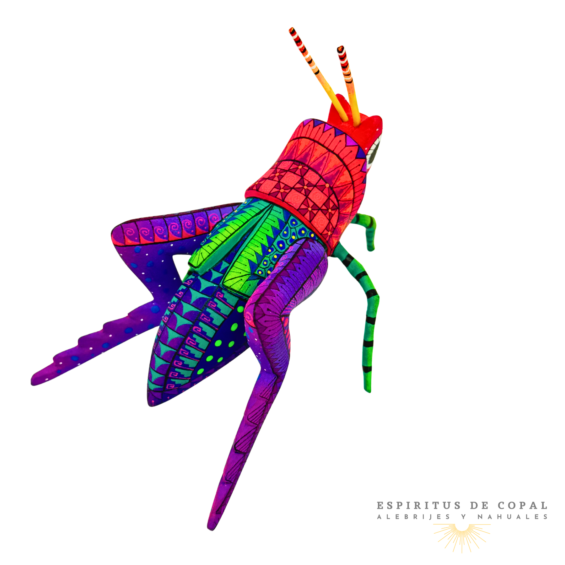 Alebrije Chapulín Zapoteca Tallado en Madera de Copal | Espíritus de Copal Oaxaca - Image 2