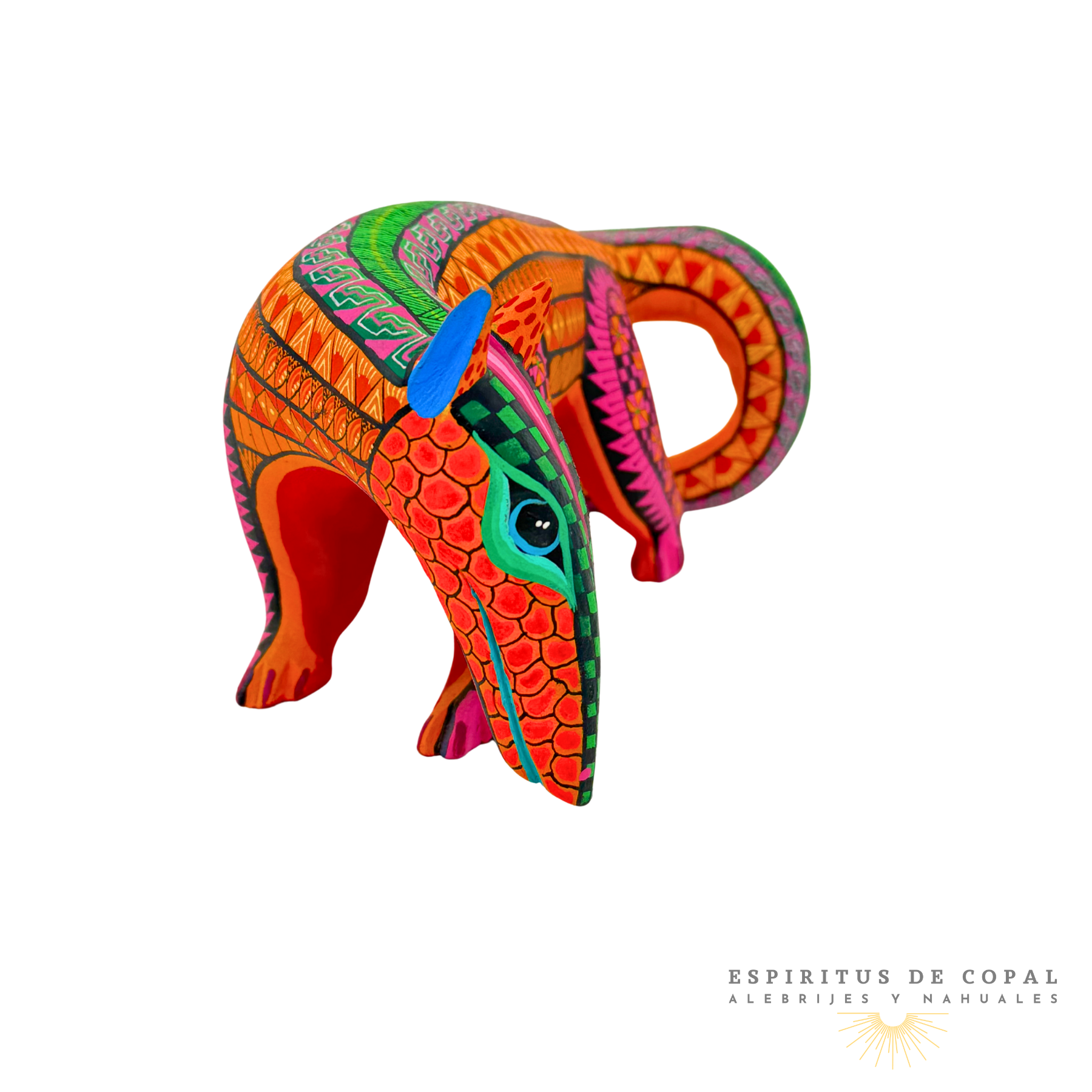 Alebrije Oso Hormiguero Zapoteca Tallado en Madera de Copal | Espíritus de Copal Oaxaca - Image 3