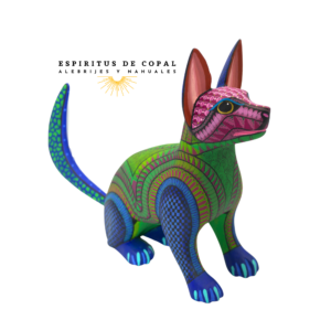 Alebrije Perro Obediente Zapoteca Tallado en Madera de Copal | Espíritus de Copal Oaxaca
