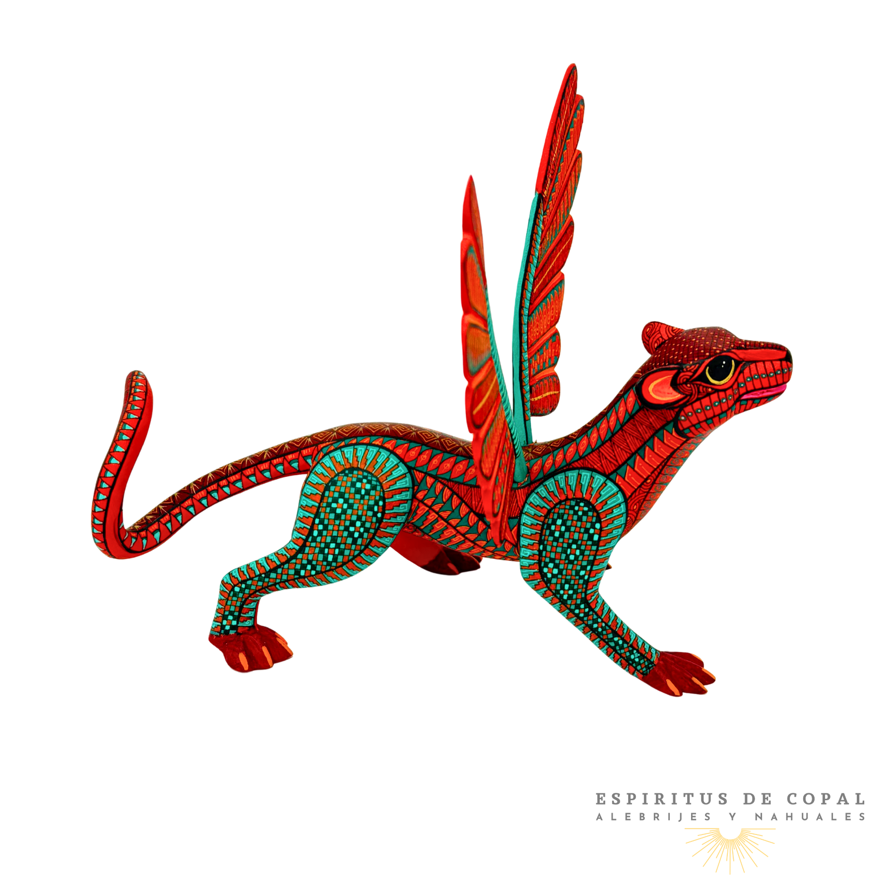 Alebrije Jaguar Aguila Zapoteca Tallado en Madera de Copal | Espíritus de Copal Oaxaca - Image 3