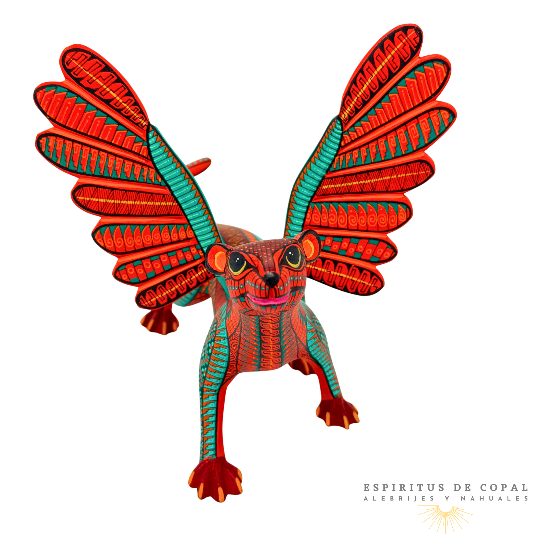 Alebrije Jaguar Aguila Zapoteca Tallado en Madera de Copal | Espíritus de Copal Oaxaca