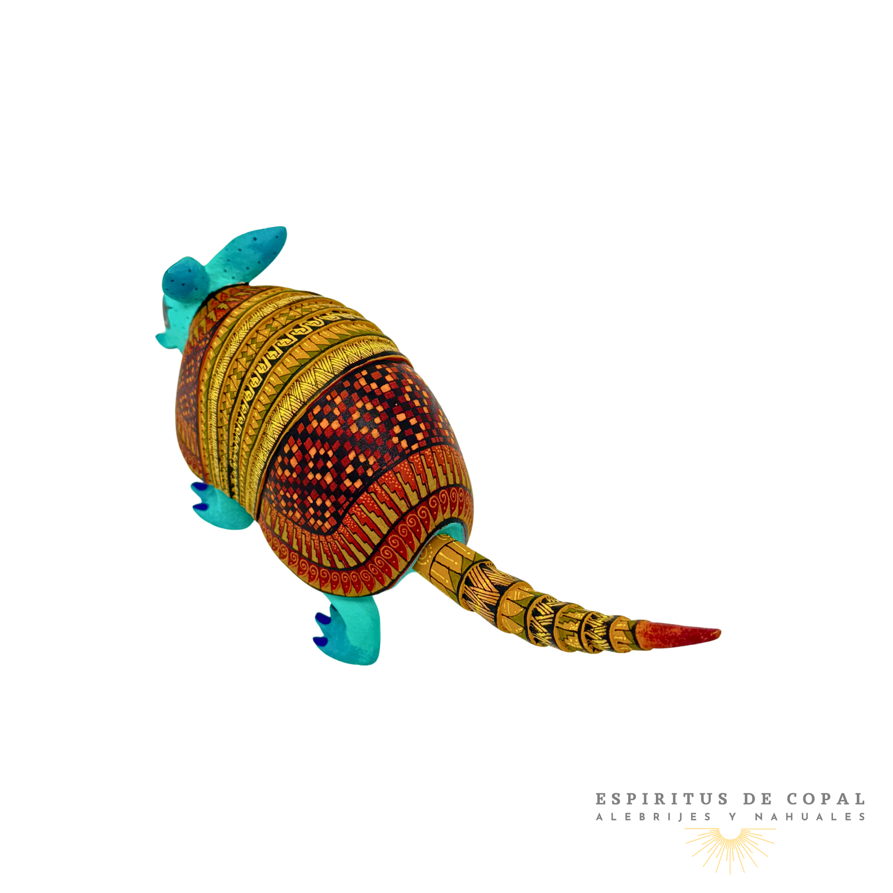 Alebrije Armadillo Zapoteca Tallado en Madera de Copal | Espíritus de Copal Oaxaca - Image 2