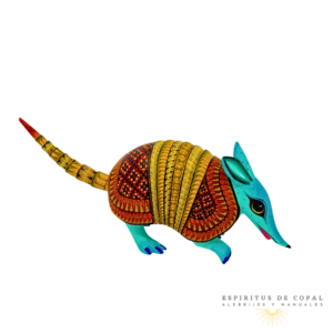Alebrije Armadillo Zapoteca Tallado en Madera de Copal | Espíritus de Copal Oaxaca