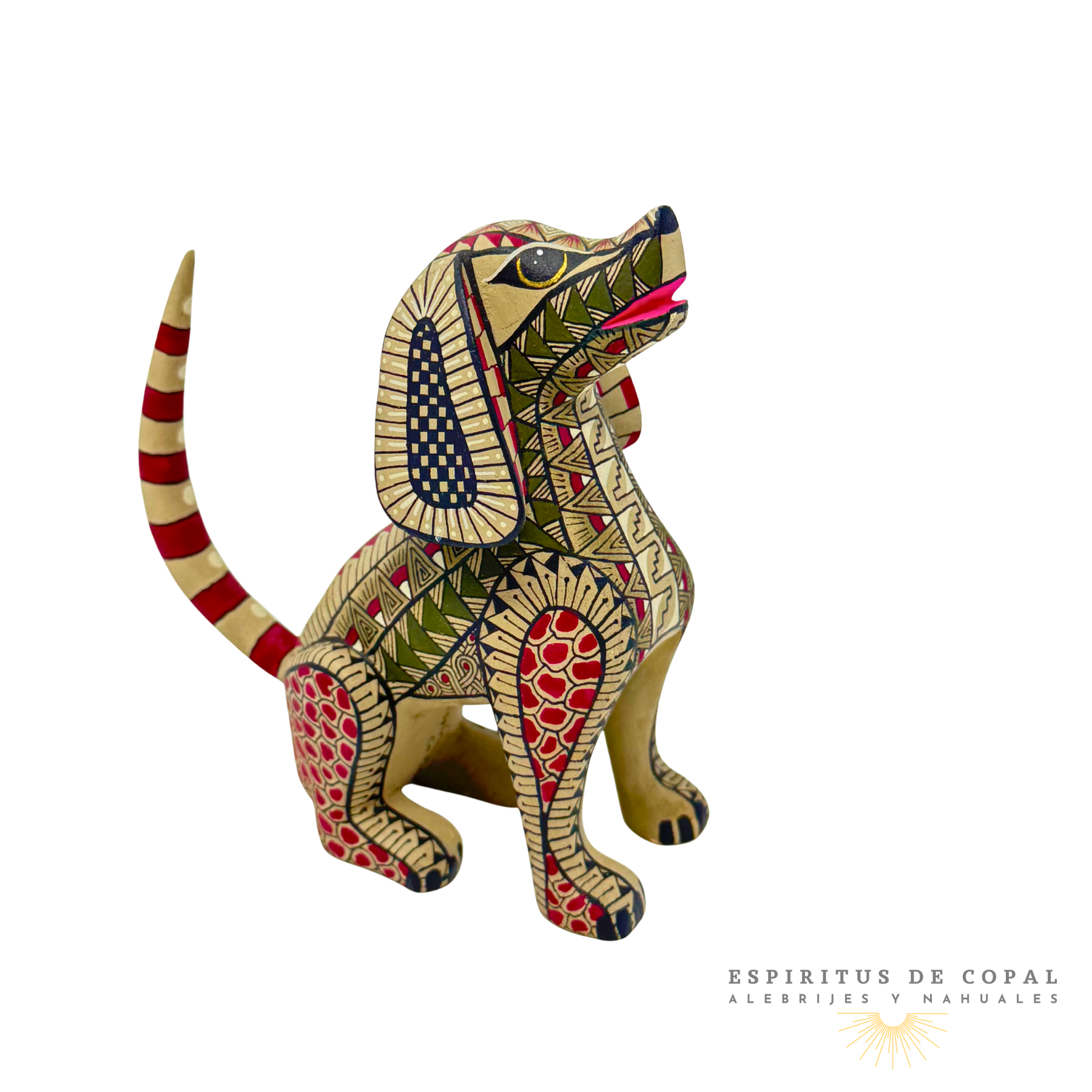 Alebriije Perro Zapoteca Tallado en Madera de Copal | Espíritus de Copal Oaxaca - Image 2