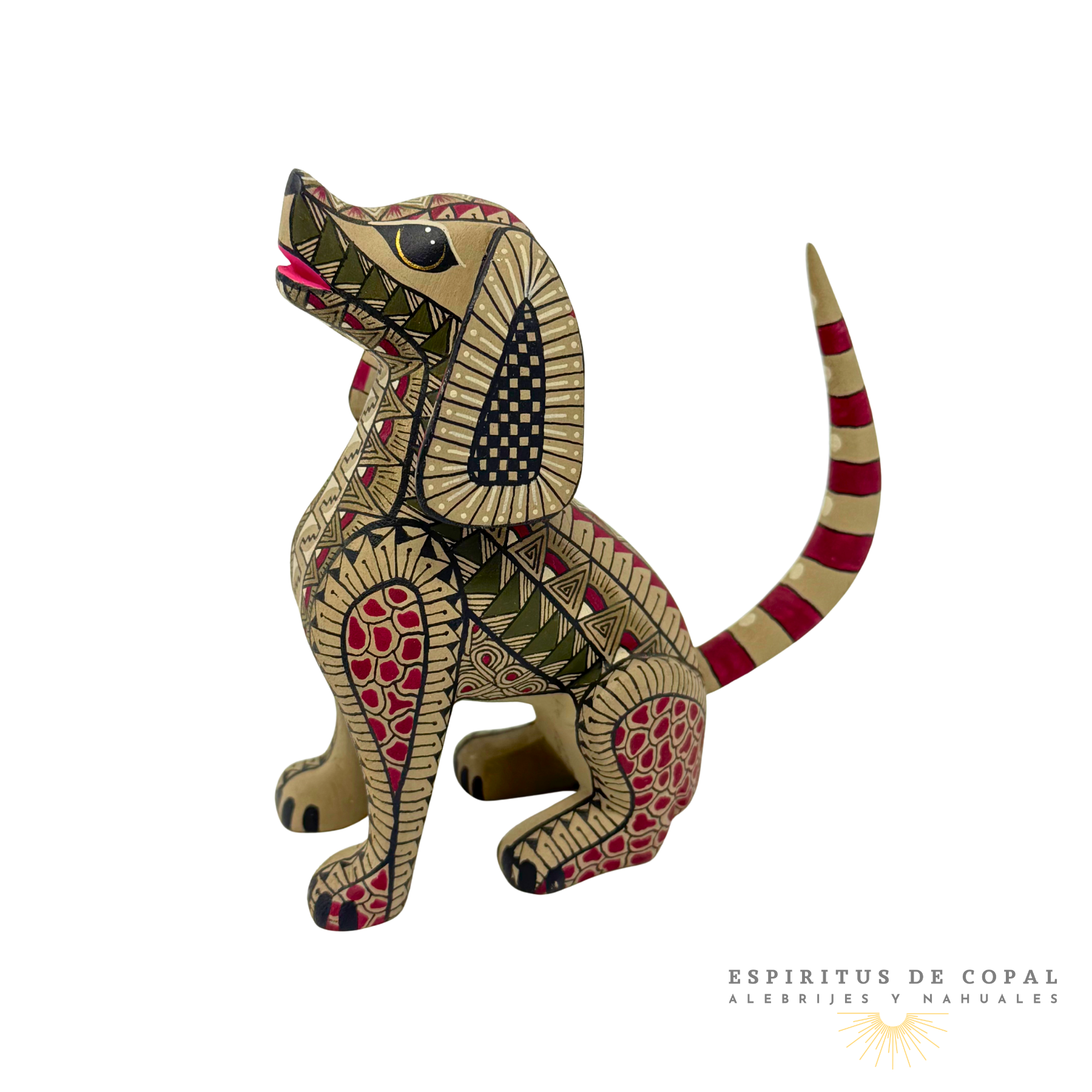 Alebriije Perro Zapoteca Tallado en Madera de Copal | Espíritus de Copal Oaxaca