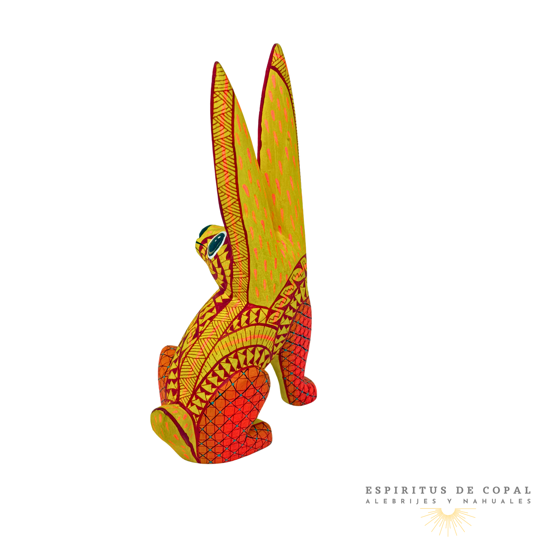 Alebrije Liebre Zapoteca Tallado en Madera de Copal | Espíritus de Copal Oaxaca - Image 3