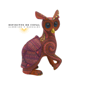 Alebrije Búho Tortuga Zapoteca Tallado en Madera de Copal | Espíritus de Copal Oaxaca