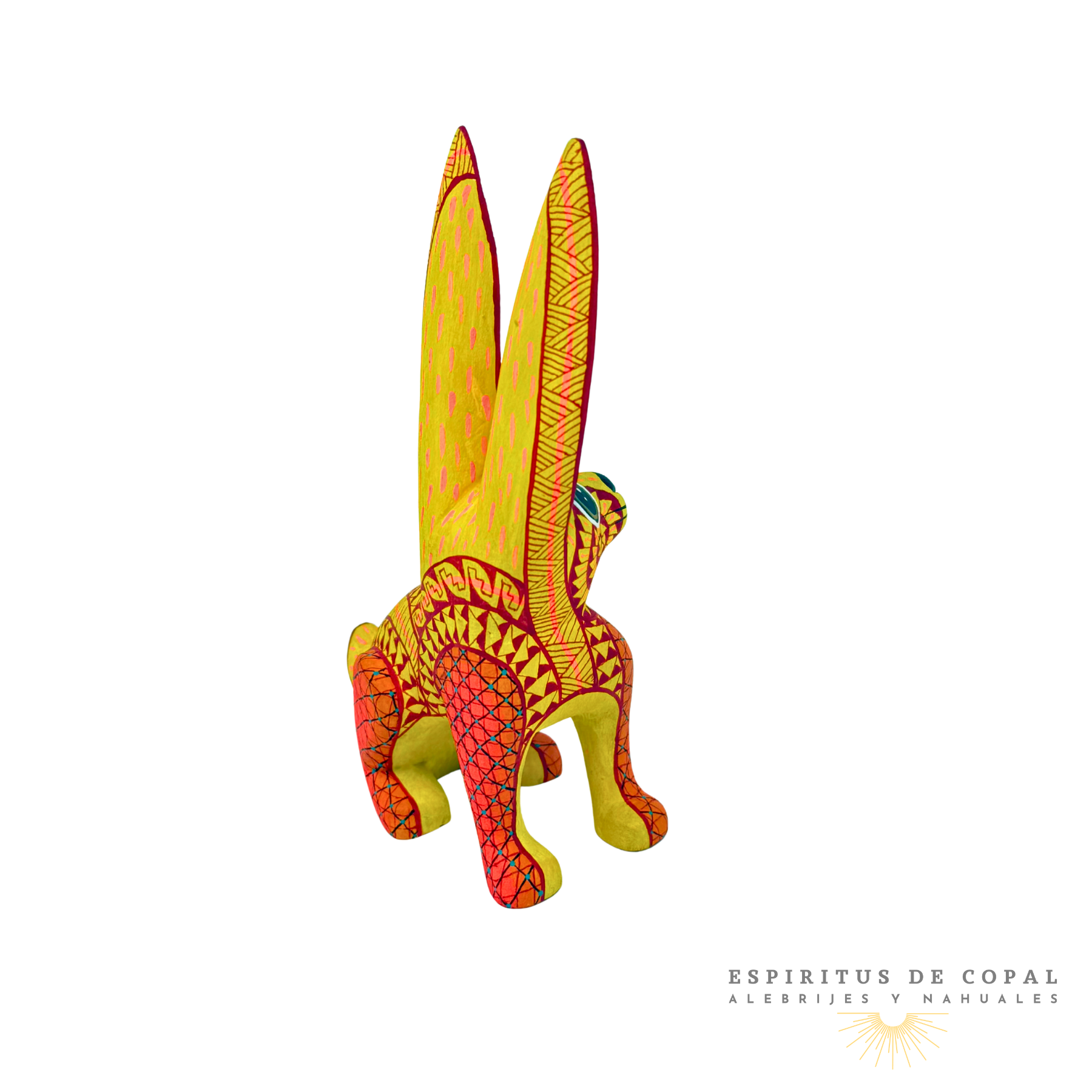 Alebrije Liebre Zapoteca Tallado en Madera de Copal | Espíritus de Copal Oaxaca - Image 2