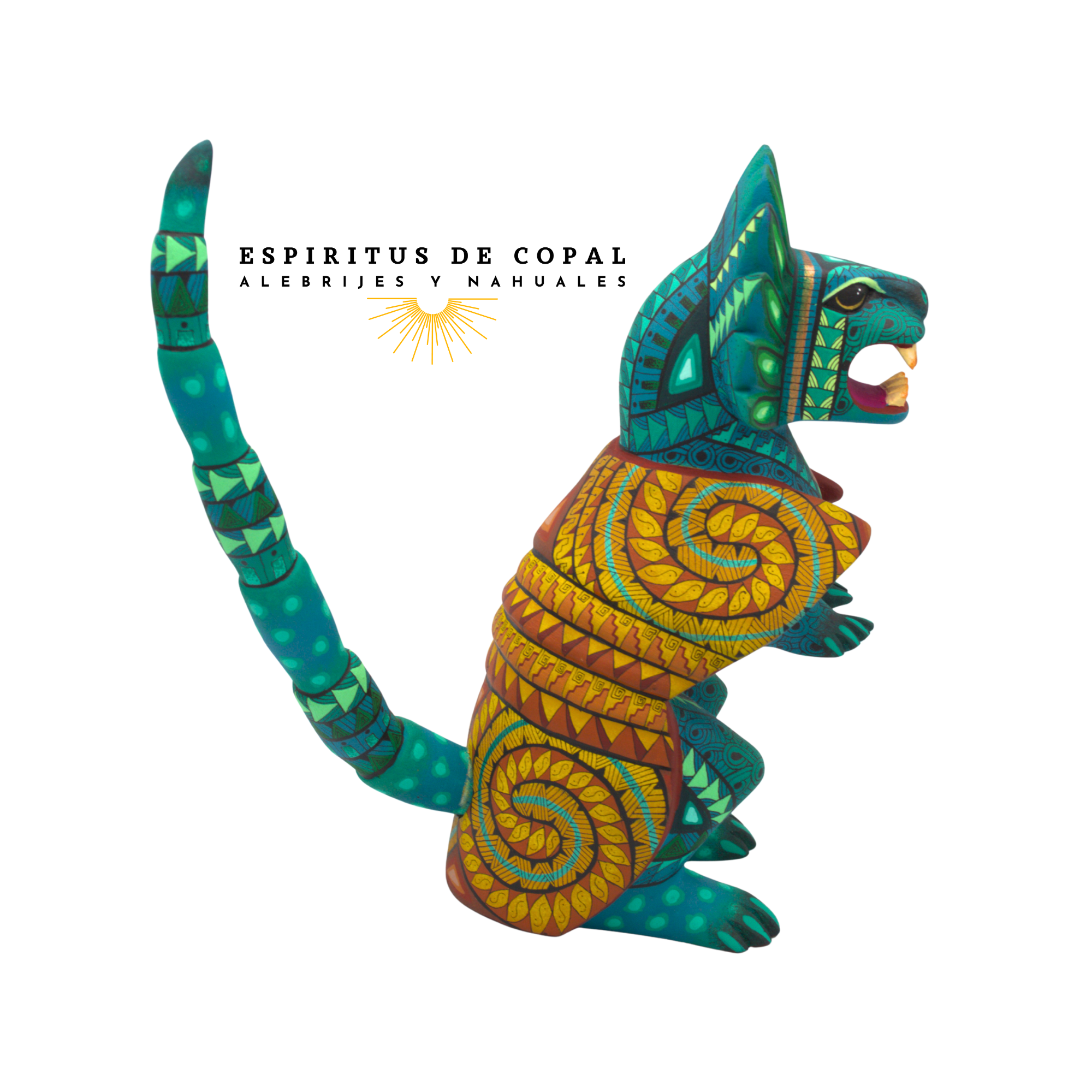 Alebrije Armadillo Quetzalcoatl Tallado en Madera de Copal | Espíritus de Copal Oaxaca - Image 2