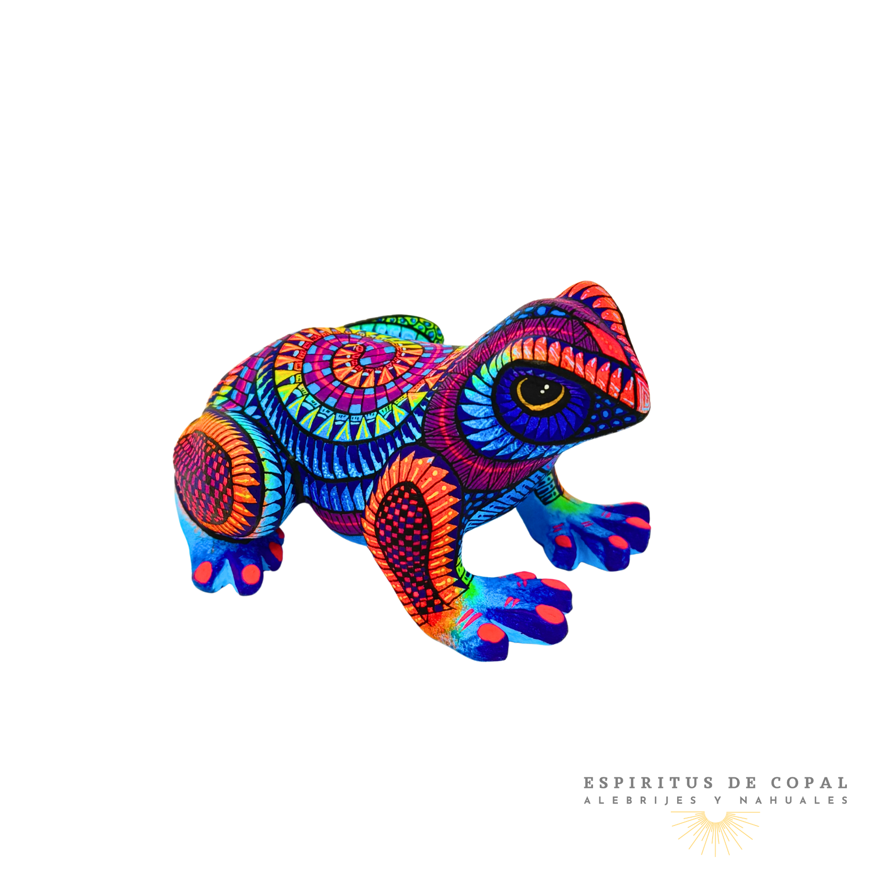 Alebrije Rana Zapoteca Tallado en Madera de Copal | Espíritus de Copal Oaxaca