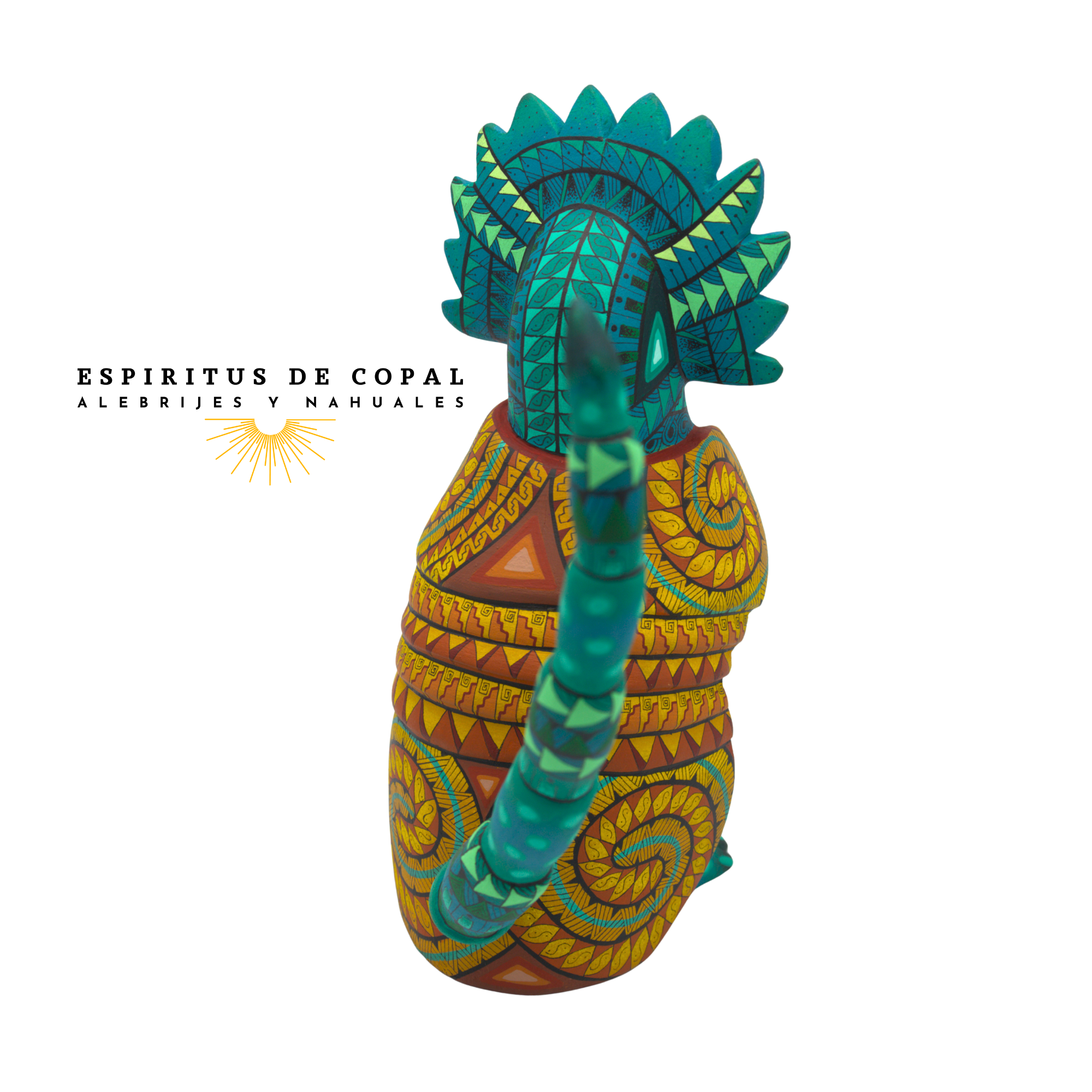Alebrije Armadillo Quetzalcoatl Tallado en Madera de Copal | Espíritus de Copal Oaxaca - Image 4