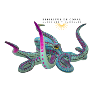 Alebrije Pulpo Tallado en Madera de Copal | Espíritus de Copal Oaxaca