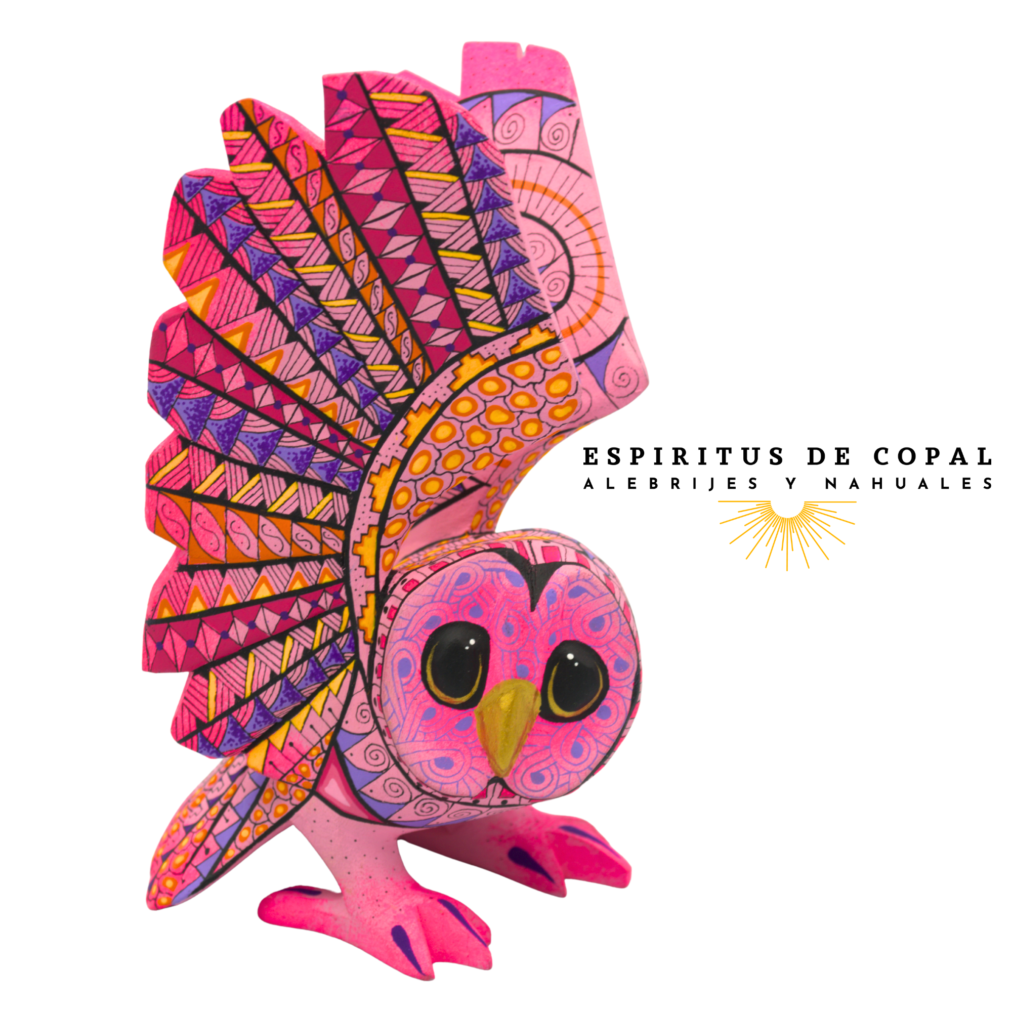 Alebrije Lechuza Zapoteca Tallado en Madera de Copal | Espíritus de Copal Oaxaca