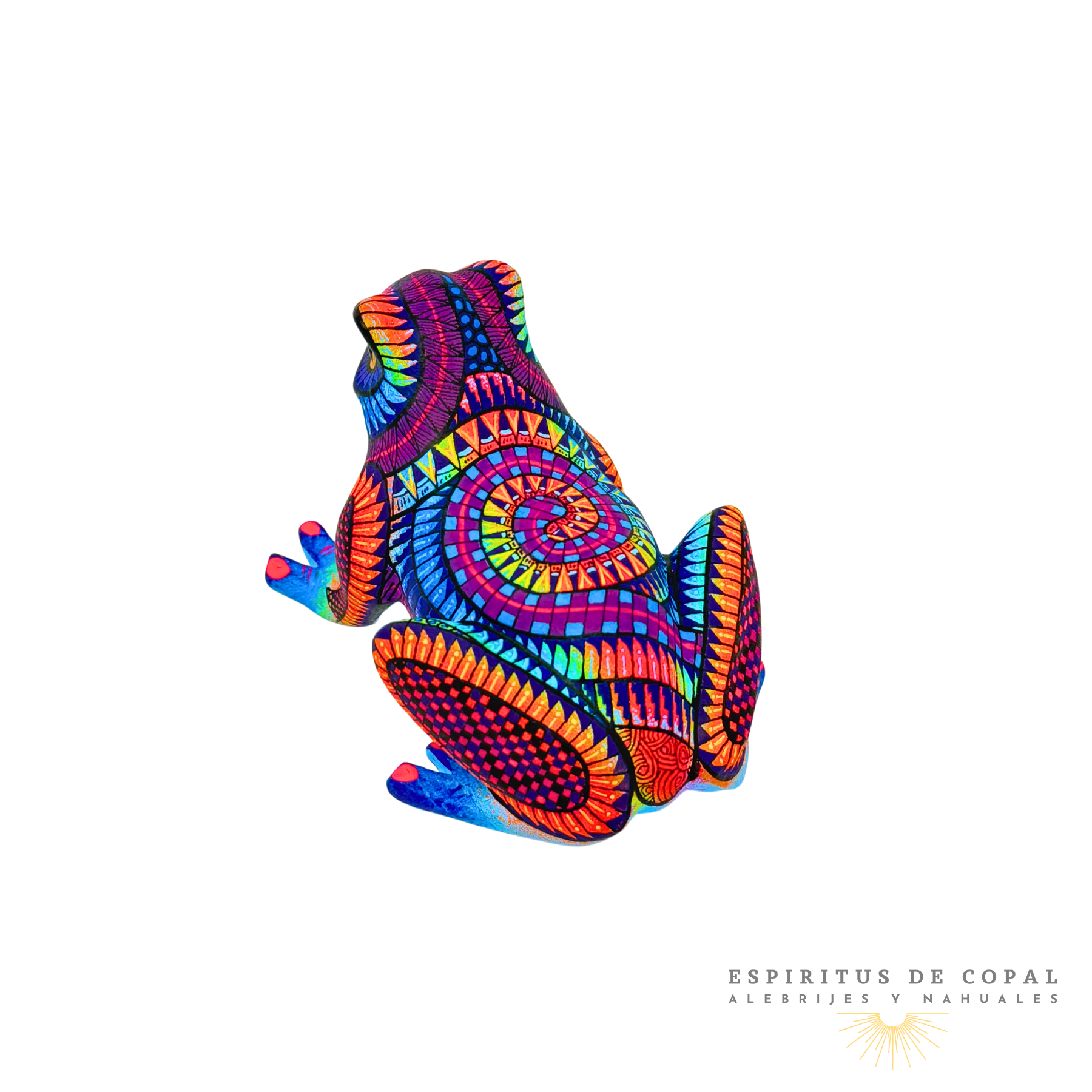 Alebrije Rana Zapoteca Tallado en Madera de Copal | Espíritus de Copal Oaxaca - Image 3