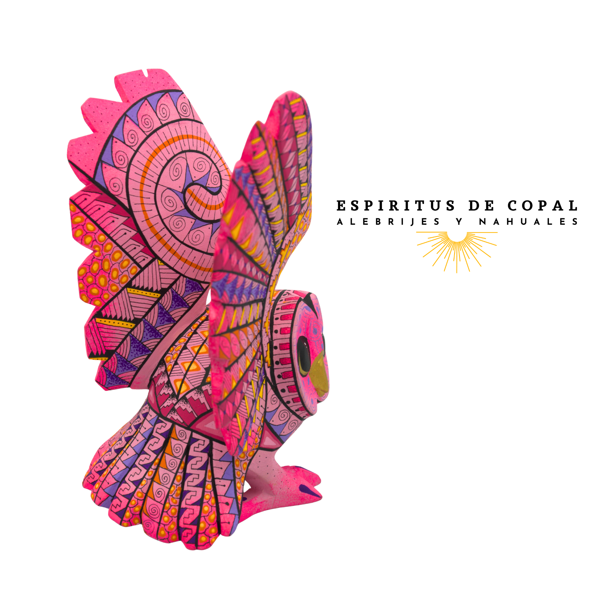 Alebrije Lechuza Zapoteca Tallado en Madera de Copal | Espíritus de Copal Oaxaca - Image 5