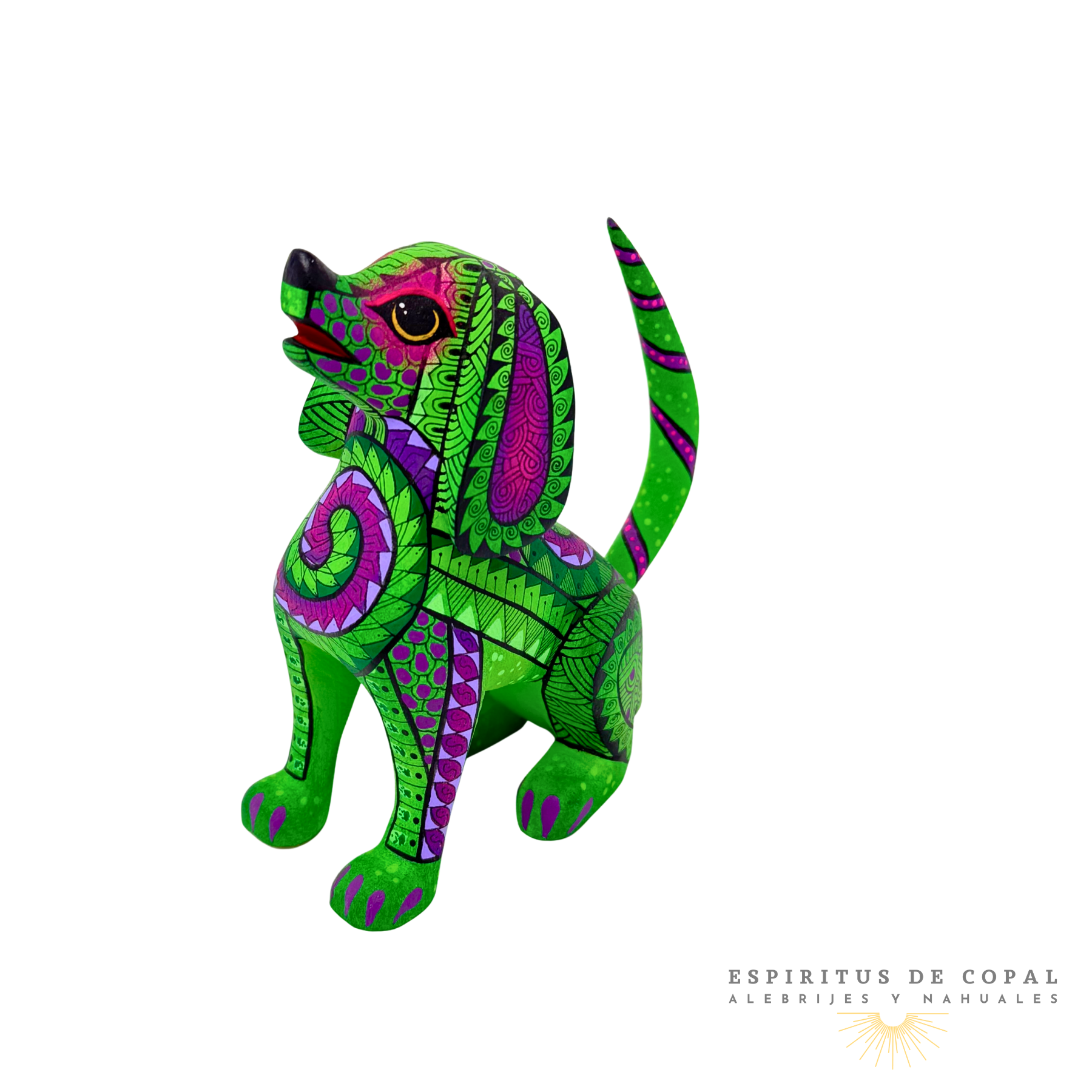 Alebriije Perro Zapoteca Tallado en Madera de Copal | Espíritus de Copal Oaxaca - Image 4