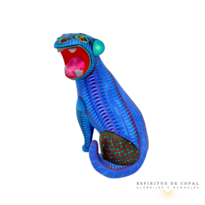 Alebrije Jaguar Zapoteca Tallado en Madera de Copal | Espíritus de Copal Oaxaca