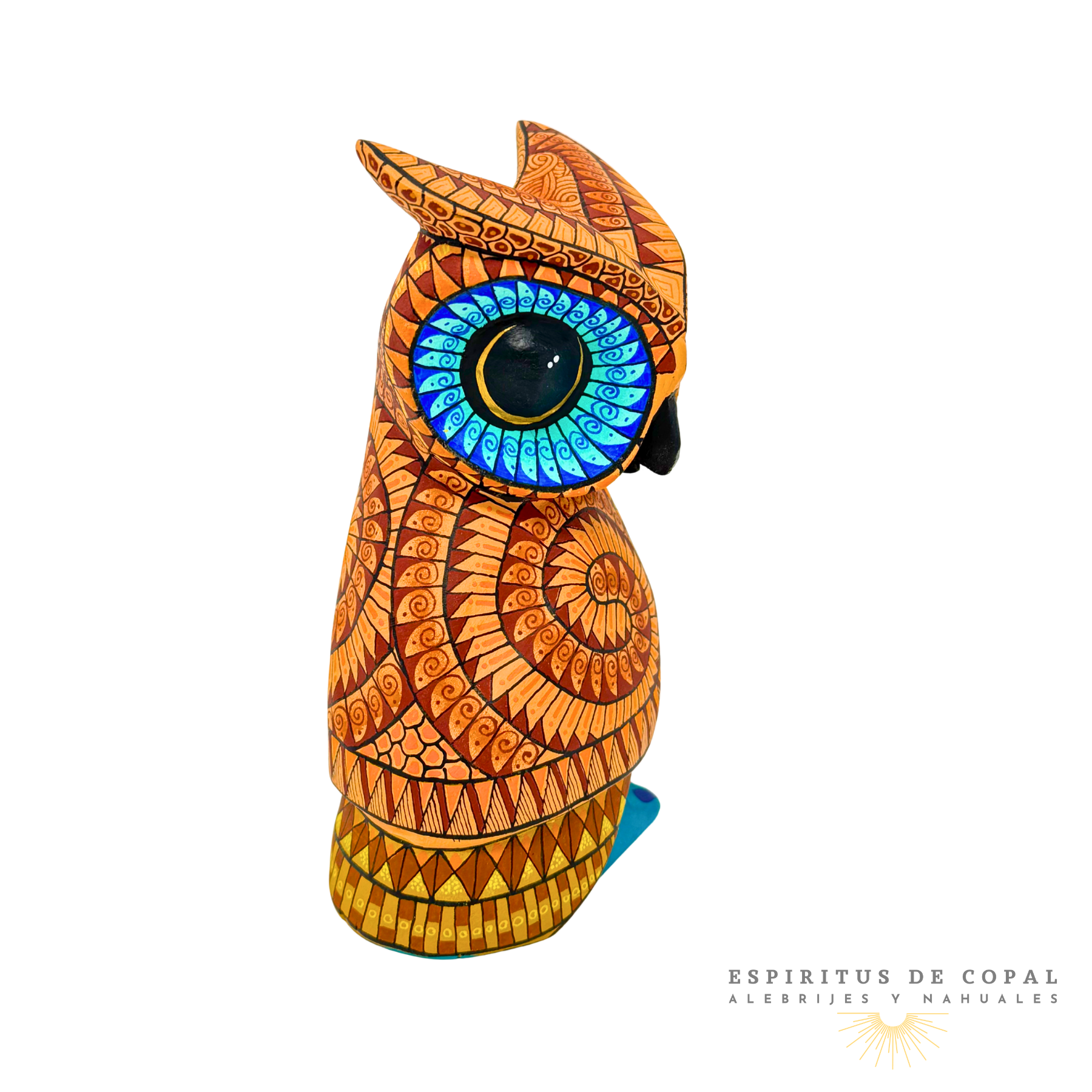 Alebrije Búho Zapoteca Tallado en Madera de Copal | Espíritus de Copal Oaxaca - Image 5