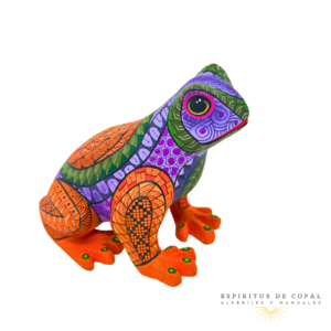 Alebrije Rana Zapoteca Tallado en Madera de Copal | Espíritus de Copal Oaxaca