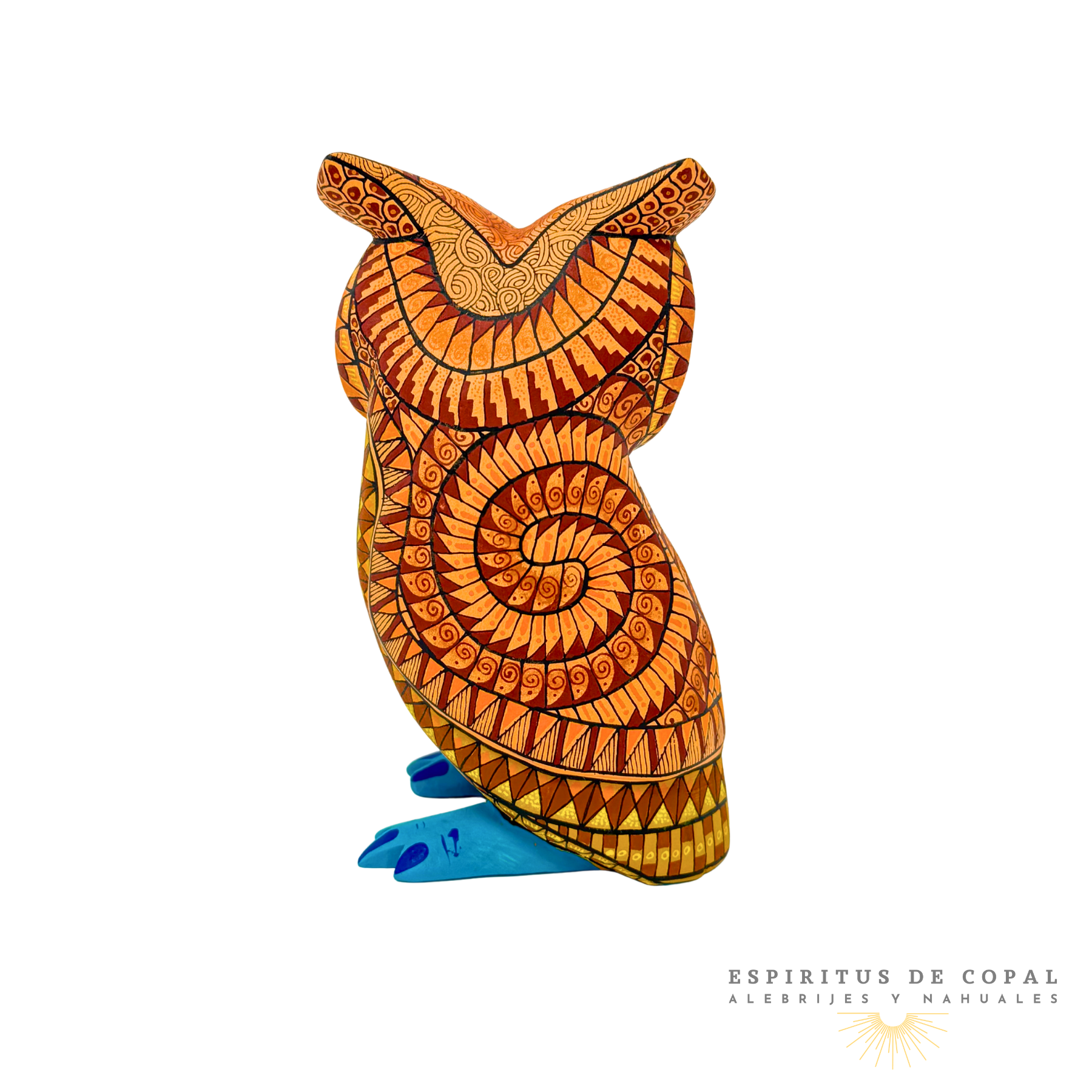 Alebrije Búho Zapoteca Tallado en Madera de Copal | Espíritus de Copal Oaxaca - Image 4