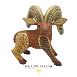 Alebrije Borrego Cimarrón Tallado en Madera de Copal | Espíritus de Copal Oaxaca