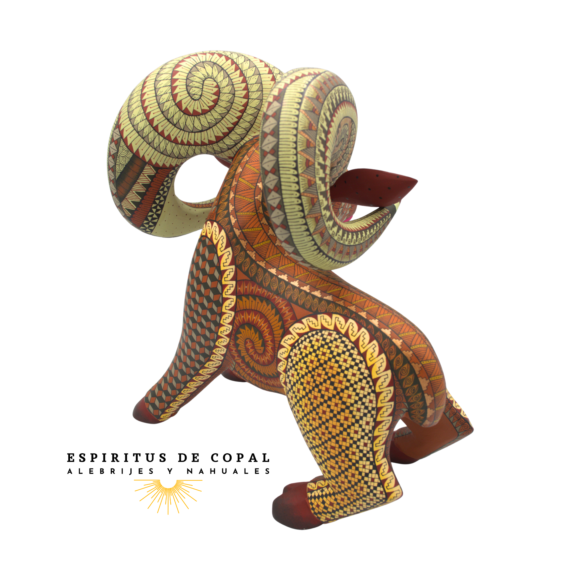 Alebrije Borrego Cimarrón Tallado en Madera de Copal | Espíritus de Copal Oaxaca - Image 6